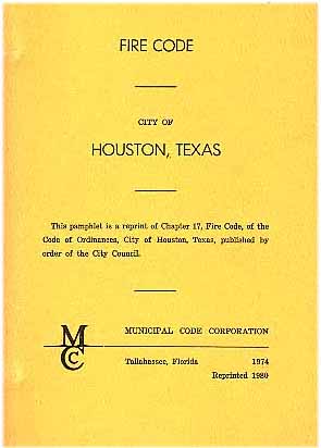 Fire Code, City Of Houston, Texas